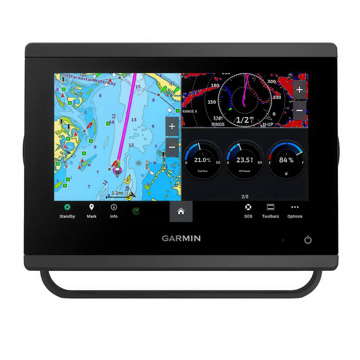Front of Garmin GPSMAP743 Non-Sonar w/Mapping.