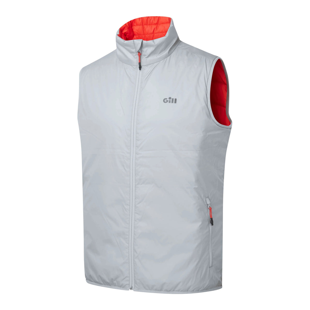 Gill Men's Orion Vest (Gilet) - Quarry- Flame Red - angle.