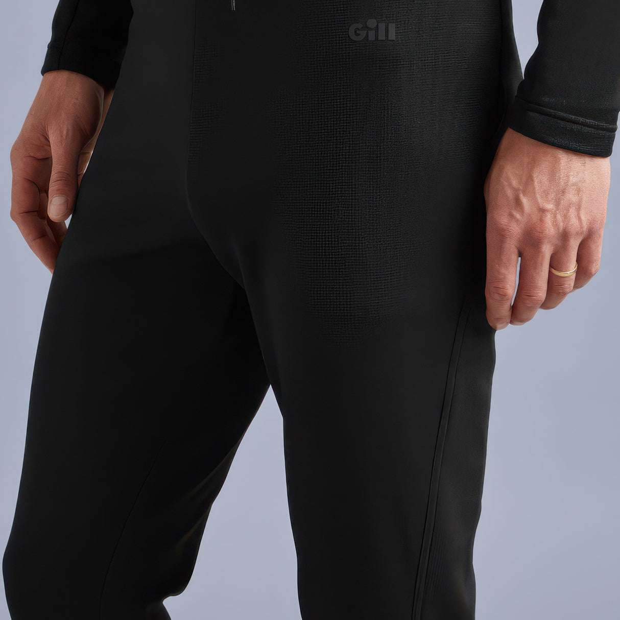 Close-up view of Gill Men's Quest Fleece Leggings.