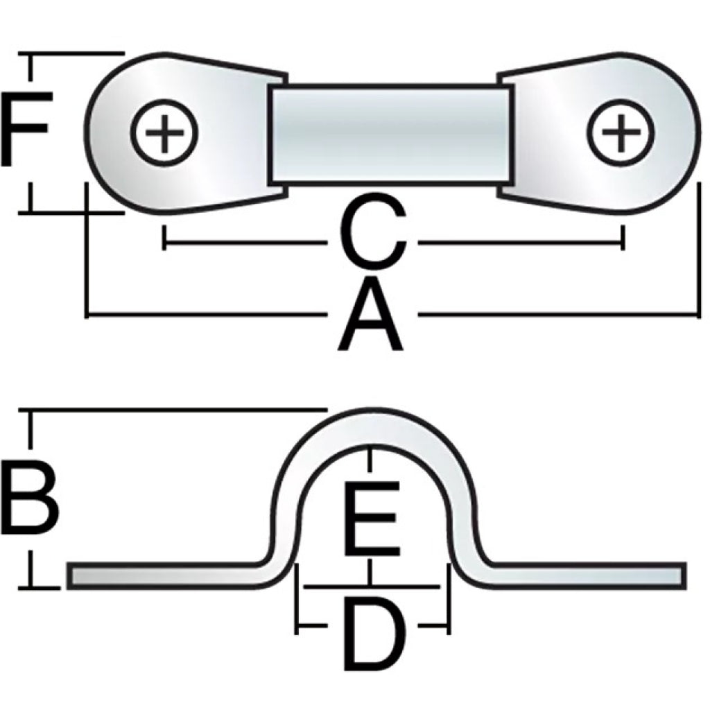 Harken Large Stainless Eye Strap diagram