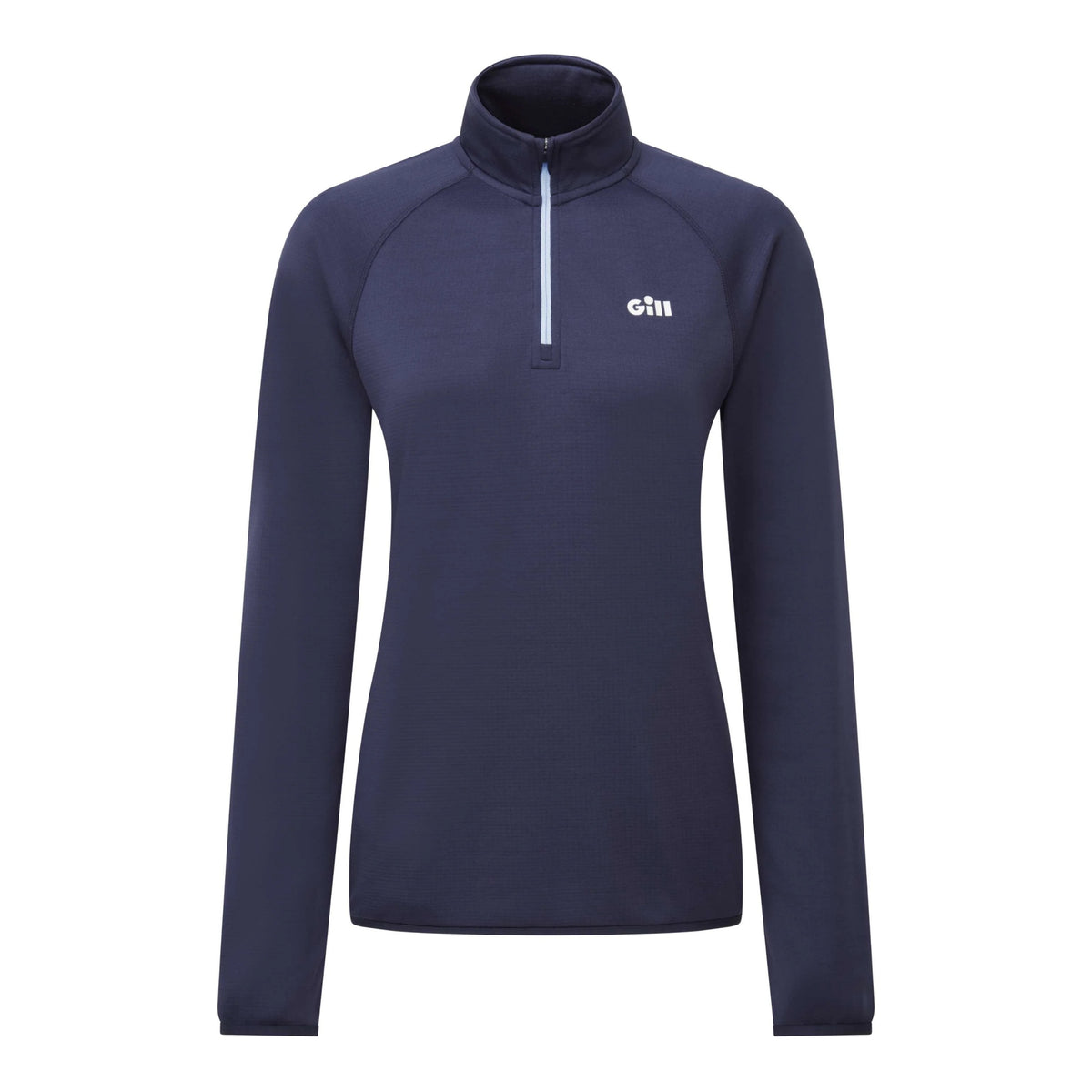 A navy blue long-sleeve quarter-zip pullover top with a white 'giti' logo on the left chest, displayed on a clean white background.