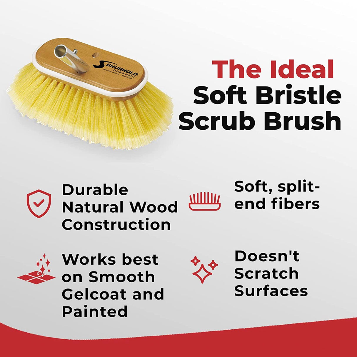 Shurhold 10" Deck Brush features.