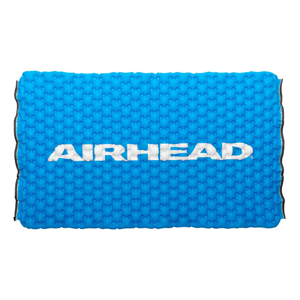 Blue inflatable mat with 'AIRHEAD' logo on a white background