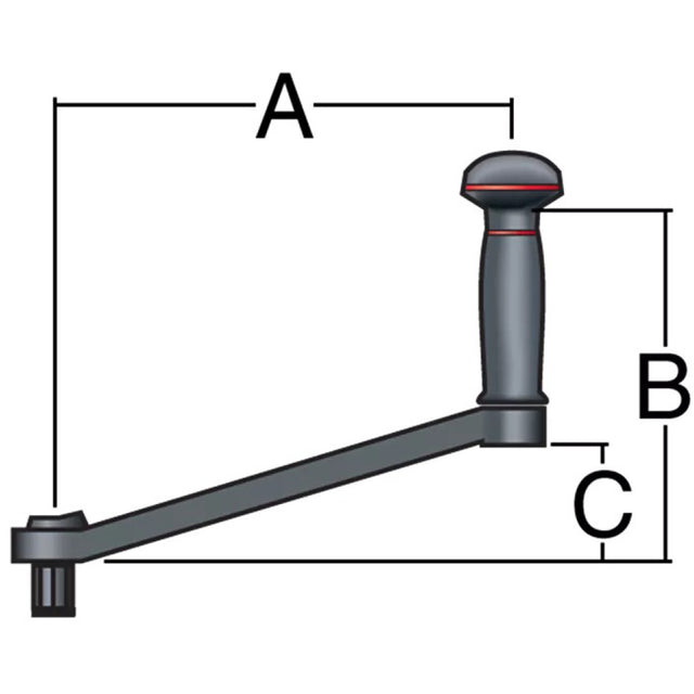 Harken 8" Locking Chrome Winch Handle diagram