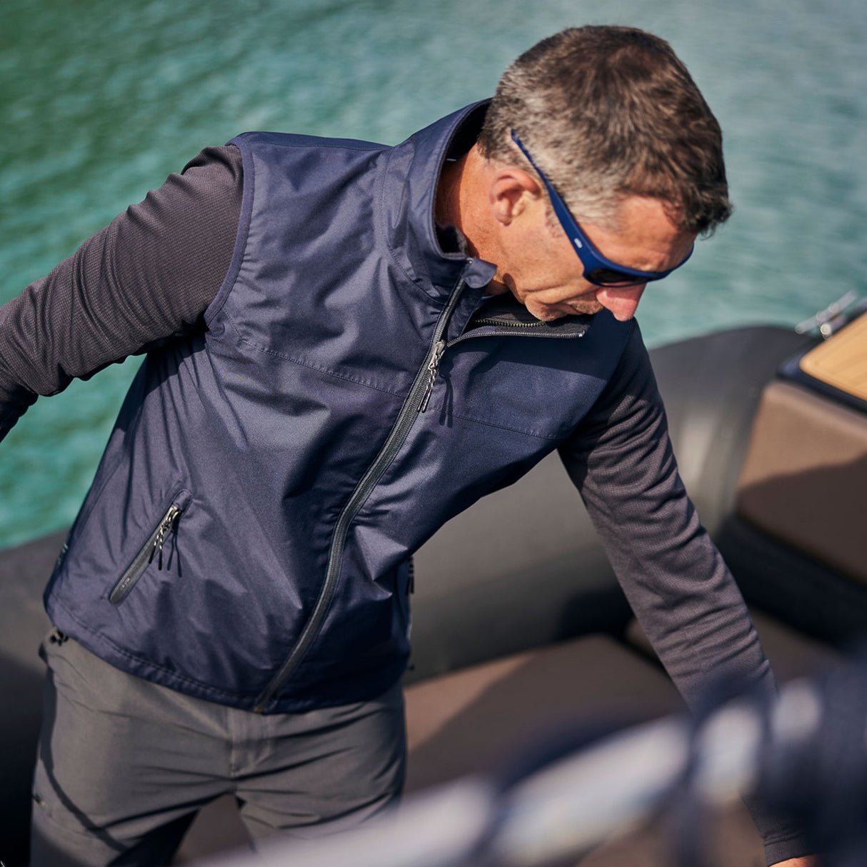 Gill Pilot Gilet - Men's man wearing.