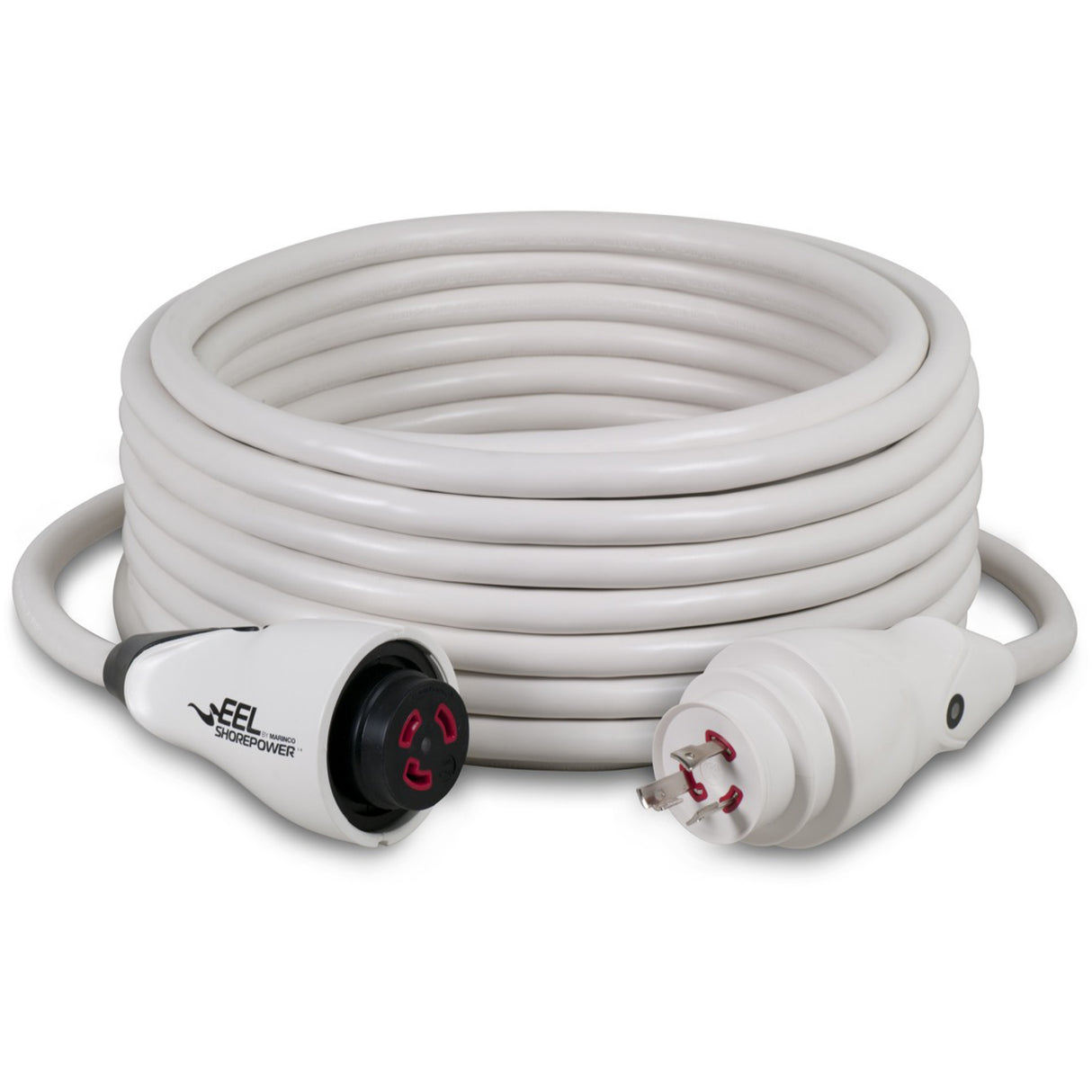 Marinco EEL 50'/30A Shorepower Cord White (w/LED).