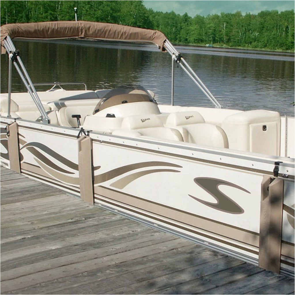 Dock Edge Toon Pontoon Fender, 6" x 36"- Grey on boat