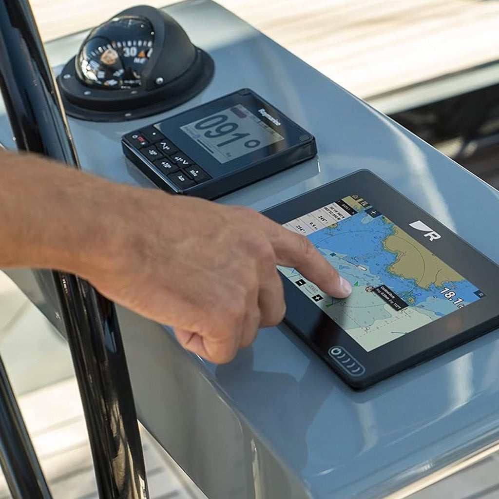 Raymarine Axiom+ 7 RV w/Lighthouse, No Ducer mounted on flat surface