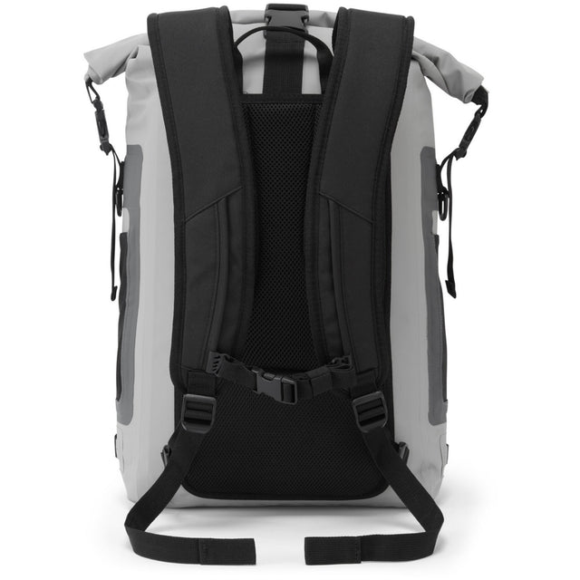 Back view of grey Gill backpack.