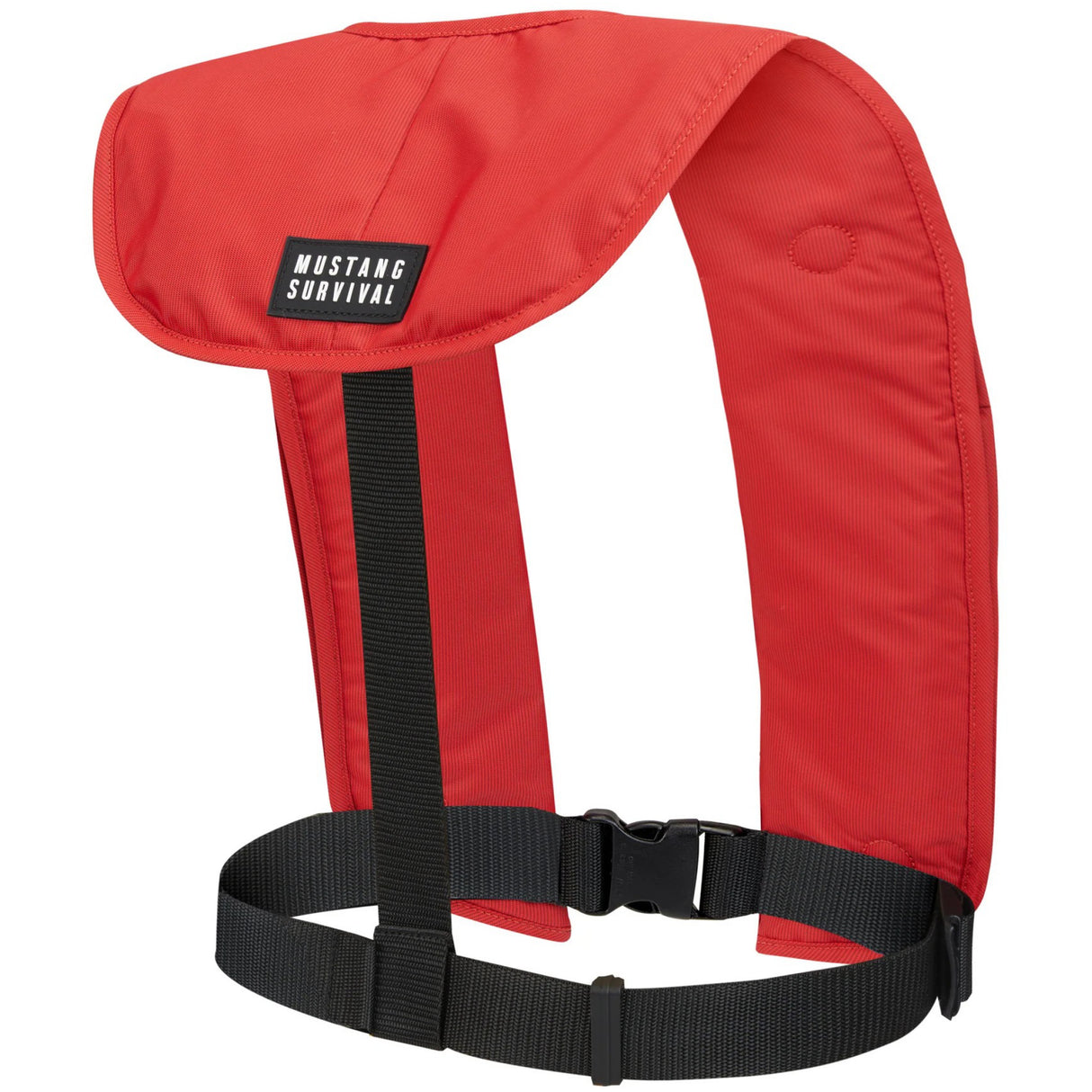Mustang Survival MiT70 red angle view.