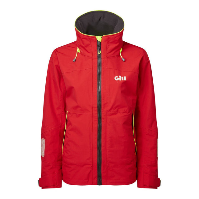 Red jacket with a brand logo on a white background