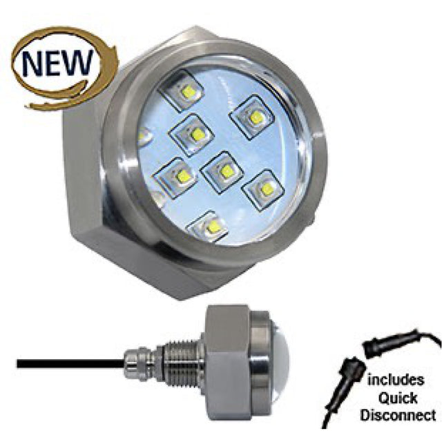 Drain Plug 12 VDC Under Water Light 45W S/S White c/w WT Connector
