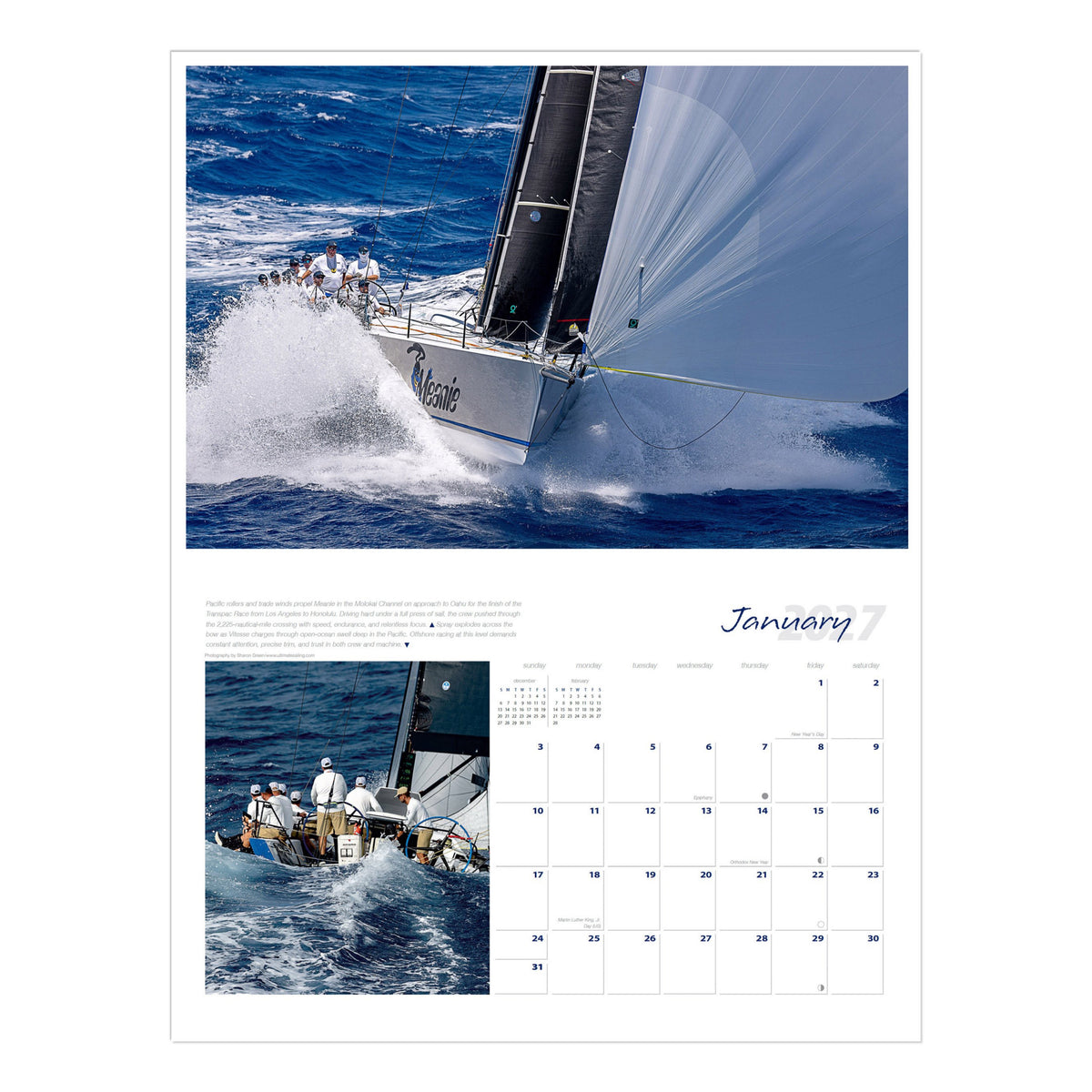 2027 Sharon Green Ultimate Sailing Calendar - January.