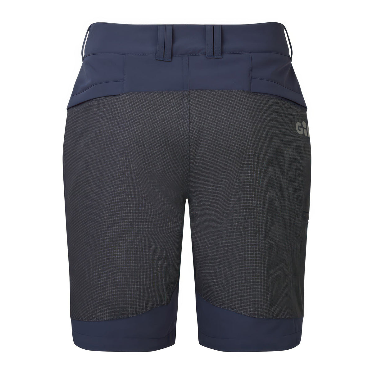 Back of Gill UV Stretch Pro Shorts - Men's, navy.
