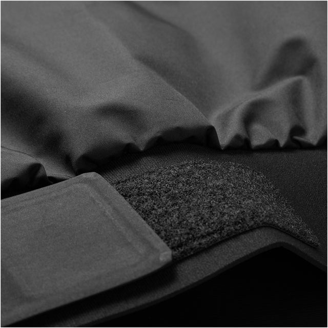 Close up of velcro for black Gill smock.
