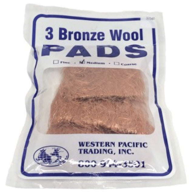 Western Pacific Medium Bronze Wool Pads - 3 Pack