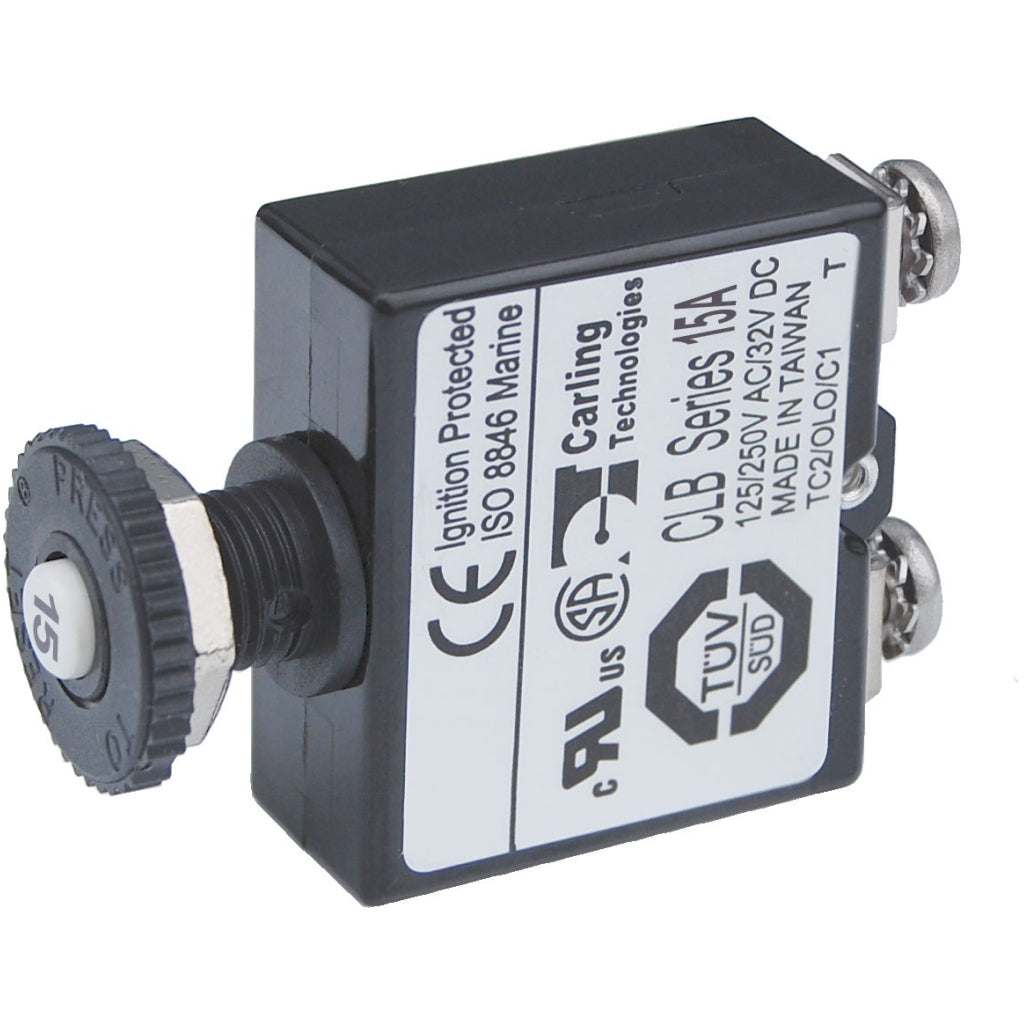Blue Sea Push Button Circuit Breaker - 15A