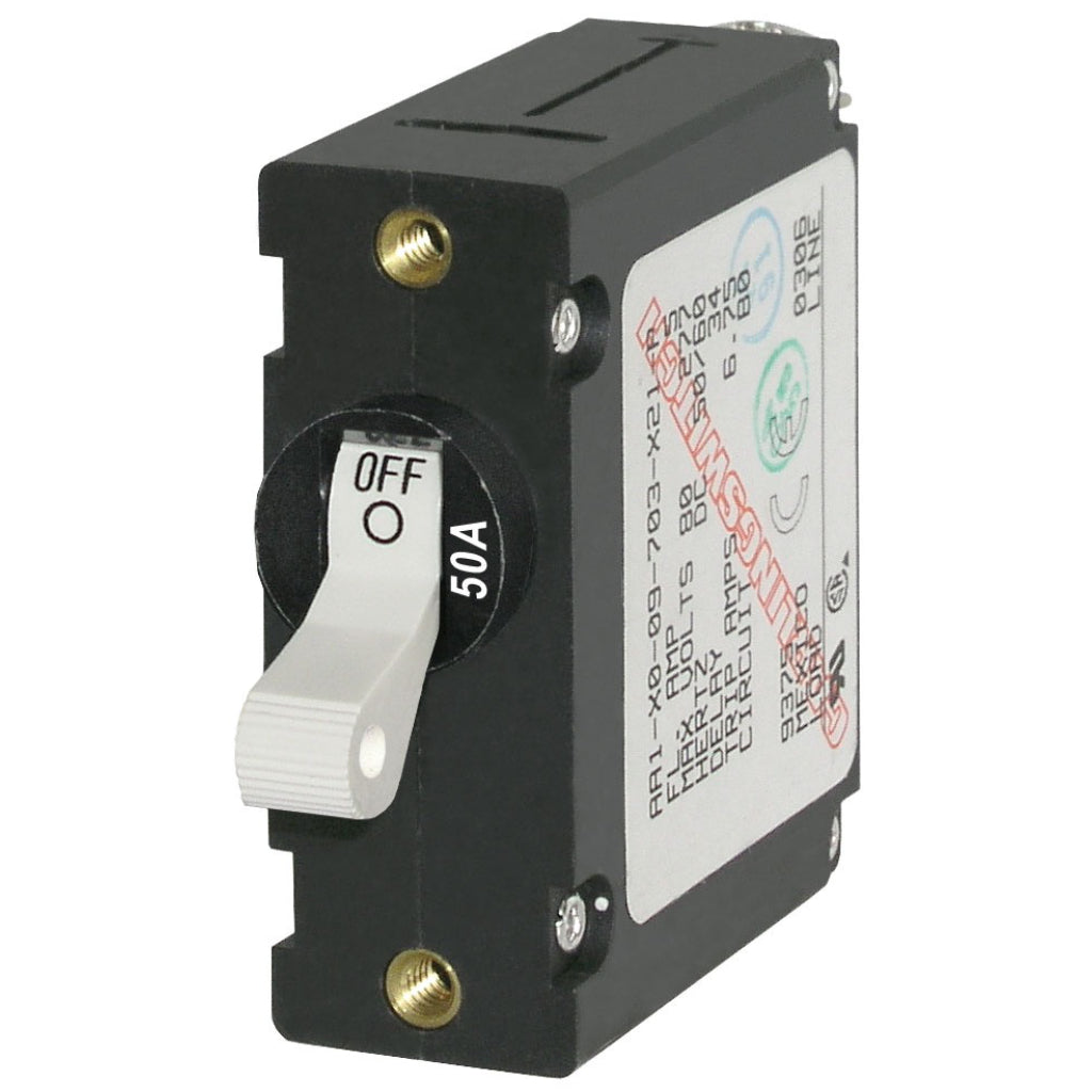 Blue Sea Single Pole Circuit Breaker - 50A White