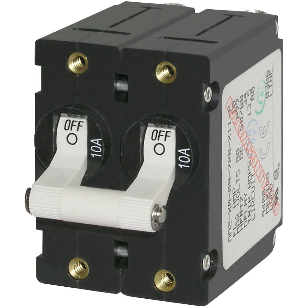 Blue Sea Double Pole Circuit Breaker - 10A White