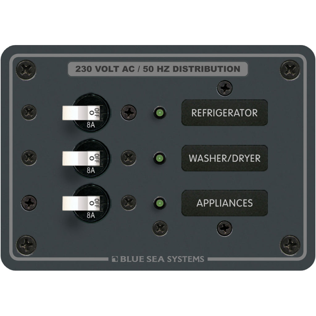 Blue Sea European AC 3 Pos. Panel
