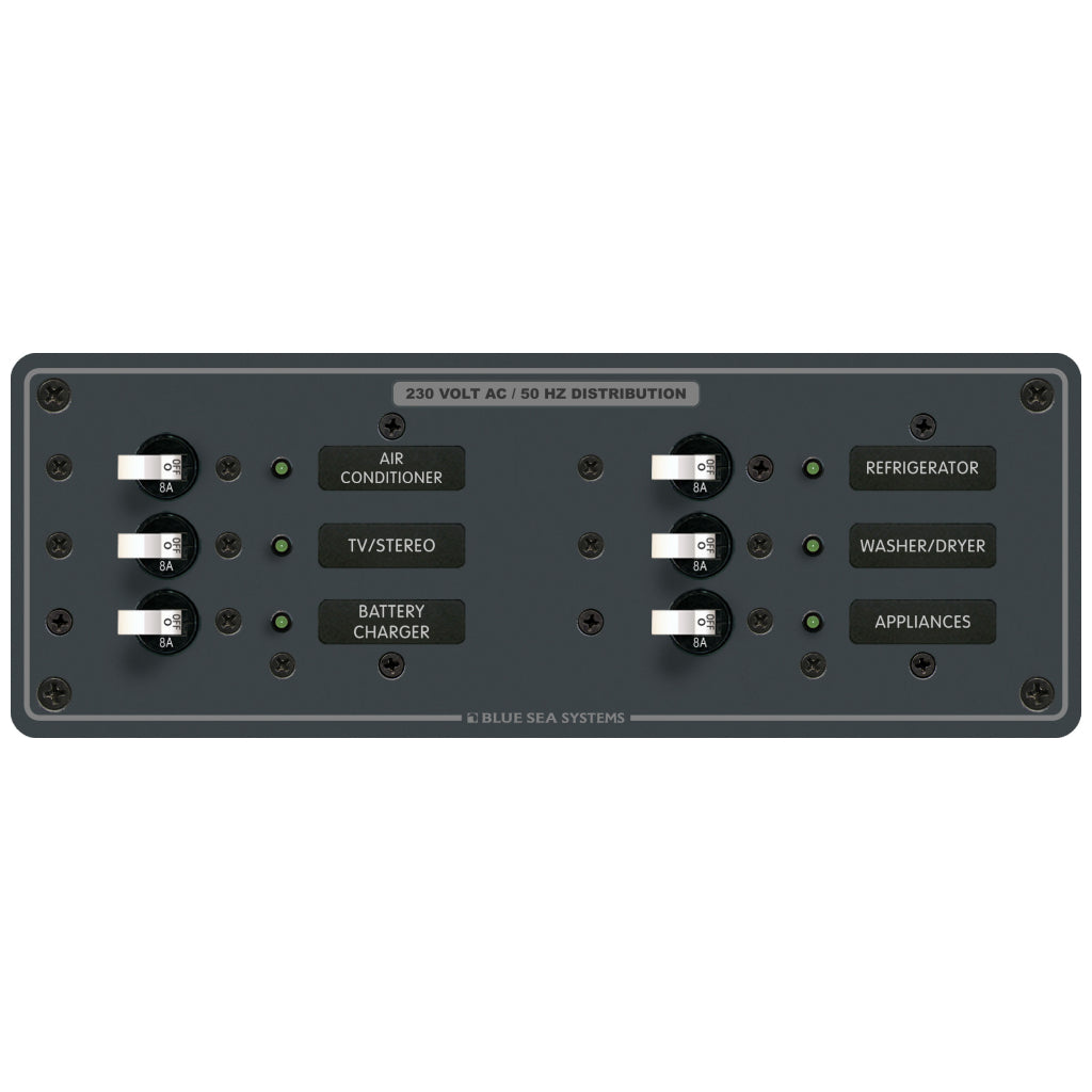 Blue Sea European AC 6 Pos. Panel