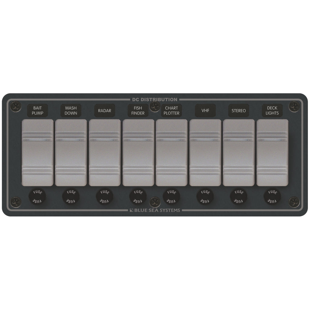 Blue Sea 12V Contura 8 Pos. Water Res. DC Panel