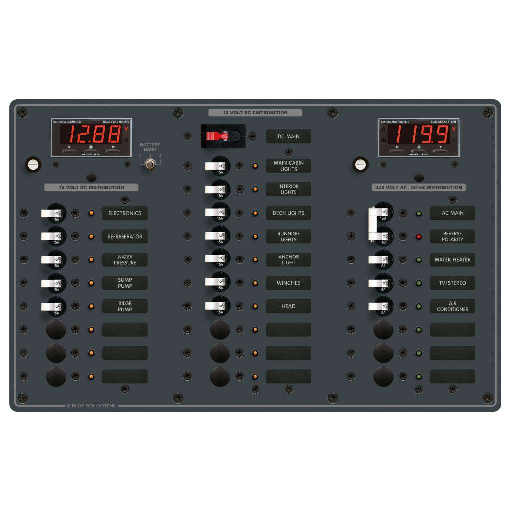 Blue Sea European 18 Pos. AC/DC Main Panel