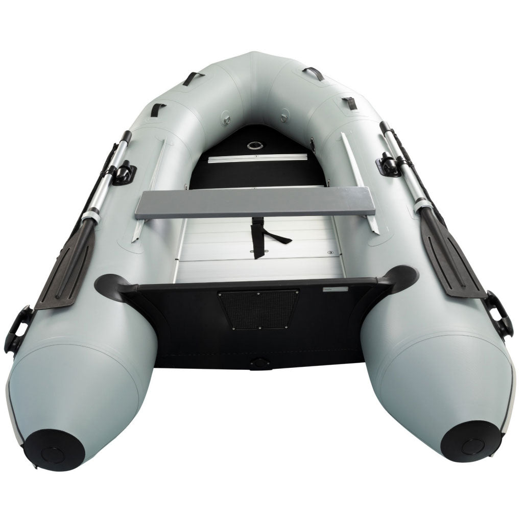 Back Of Quicksilver Sport Inflatable- 300 Aluminum Floor.