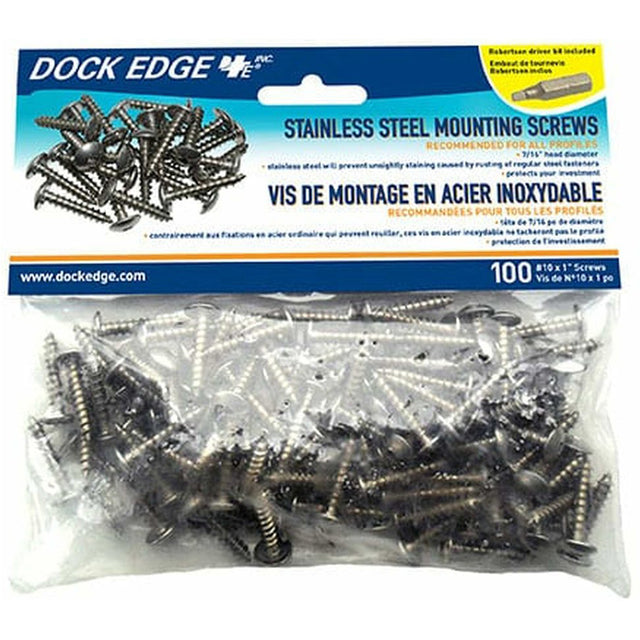 Dockedge 1006-F Stainless Screws & Driver-100/Pk