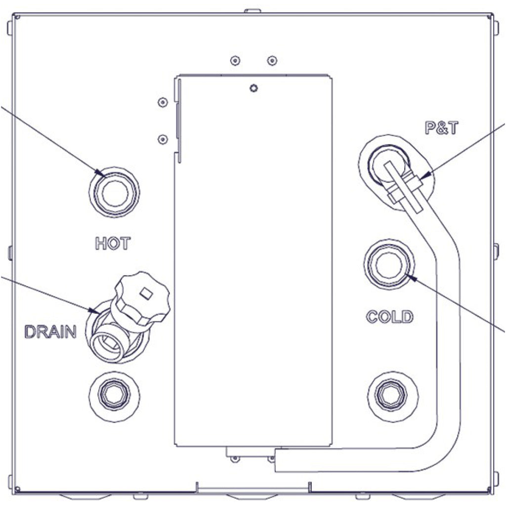 Diagram of Seaward 6-Gallon Galvanized Water Heater.