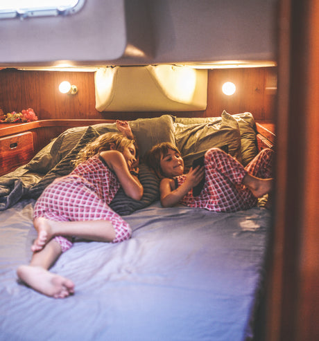 Children in cabin.