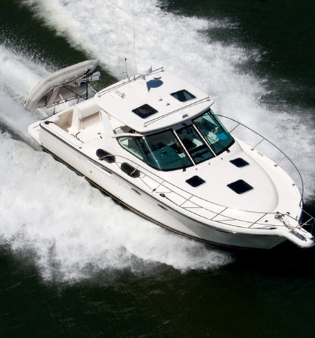 Power boat on water.
