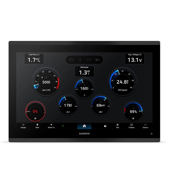 Garmin device with digital display on a white background