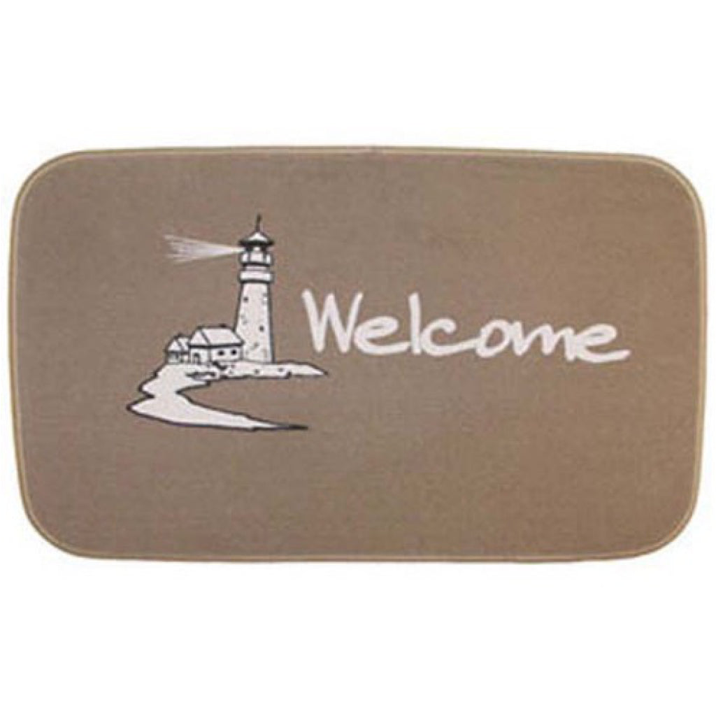 Matworks Welcome Aboard Tan Lighthouse Mat.