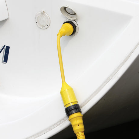 Marinco Male to Female Pigtail Adapter on boat