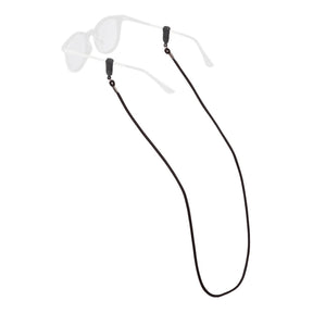 Sunglasses with a black cord on a white background