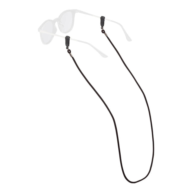 Sunglasses with a black cord on a white background