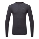 A dark heather gray long-sleeve crewneck shirt with a small white G-1000 logo on the left chest, displayed on a clean white background.