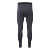 Dark gray heathered compression leggings shown from the back on a plain white background.