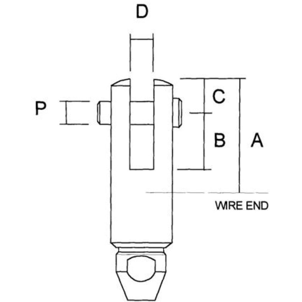 Sta-Lok Self-Fit Fork - 1/8"/3mm Wire, 3/16" Pin diagram