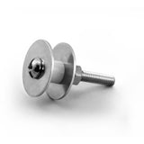 Metal screw with a washer on a white background