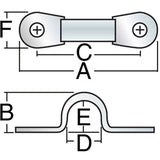 Harken Large Stainless Eye Strap diagram