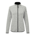Gray fleece jacket with black zipper on a white background