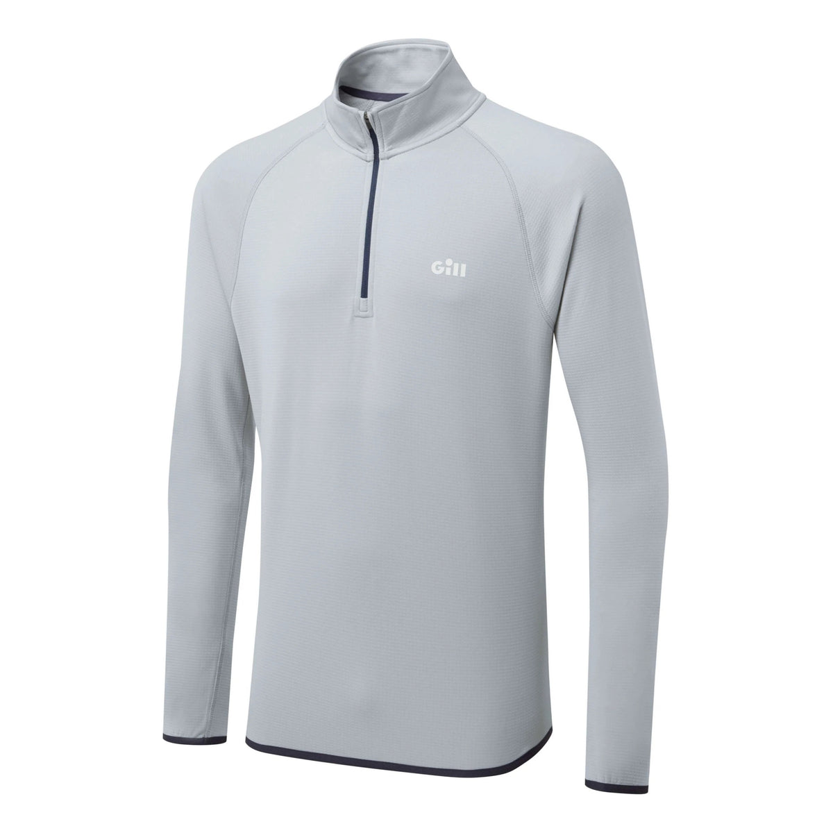A light gray long-sleeve quarter-zip athletic pullover with a white 'giti' logo on the left chest, displayed on a clean white background.