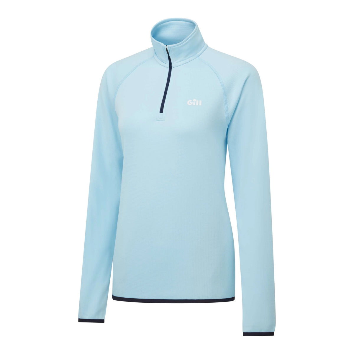 A light blue long-sleeve athletic quarter-zip pullover with a mock neck collar, featuring a white 'citi' logo on the left chest and dark navy trim along the zipper, hem, and cuffs, shown on a plain white background.