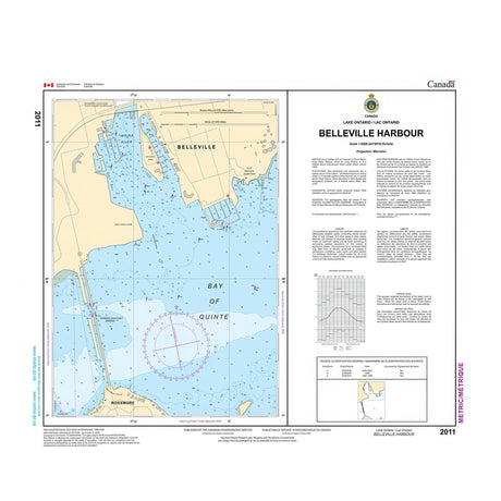 Nautical chart of Belleville Harbour with topographic details