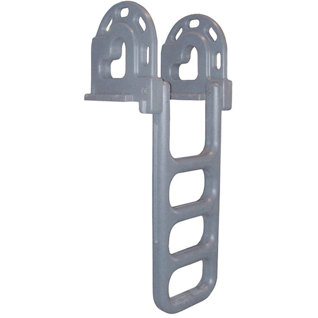 Roto-Molded Grey 4-Step Swing-up Dock Ladder.