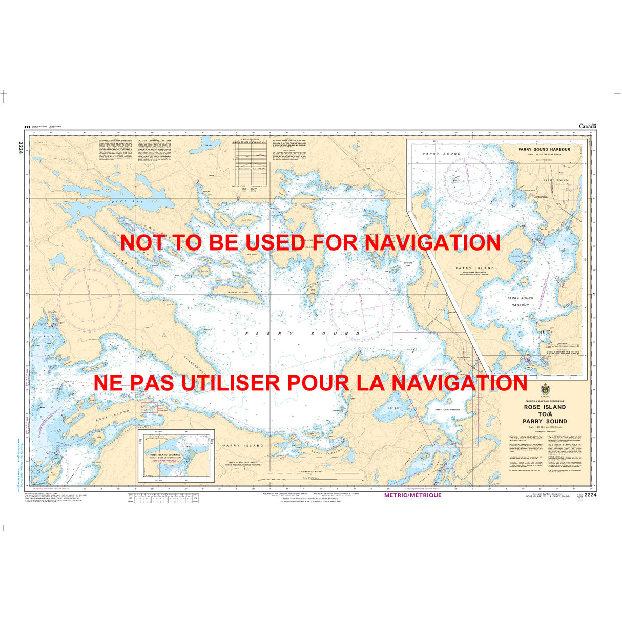 Rose Island to Parry Sound Chart