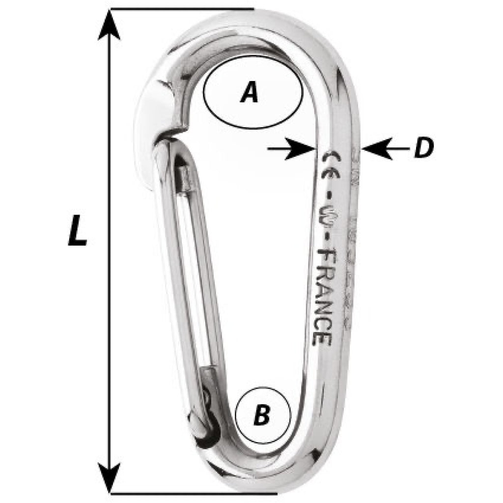 Wichard Carbine Hook without Eye Diagram