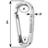 Wichard Carbine Hook without Eye Diagram